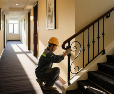 Údržba zábradlia schodiska